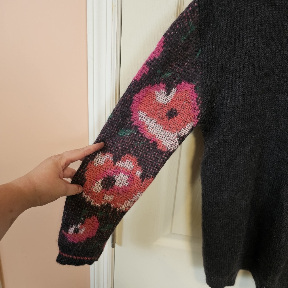 Sundance Lilly Dreams Floral Knit Wool Kid Mohair Eyelash Pullover Sweater - Picture 6 of 8